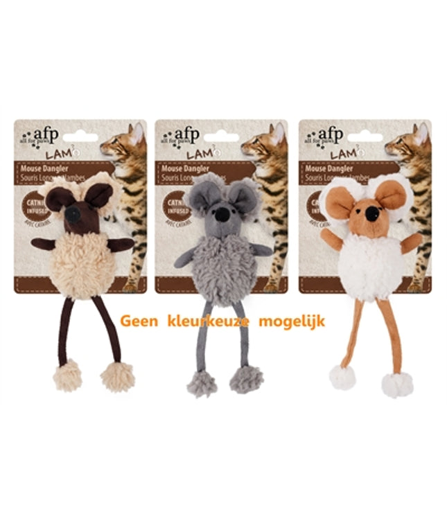 Afp Mouse Dangler Lamswol Met Catnip Assorti